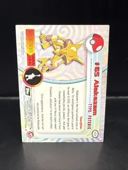 Pokemon Topps Series 1 Black Logo Holo #65 Alakazam - Image 3