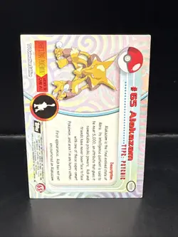 Pokemon Topps Series 1 Black Logo Holo #65 Alakazam - Image 4
