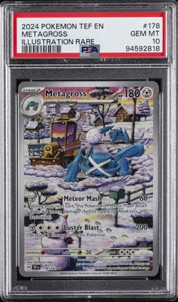 2024 POKEMON TEF EN-TEMPORAL FORCES ILLUSTRATION RARE #178 METAGROSS PSA 10 - Image 1