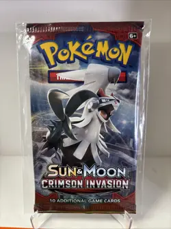 Pokemon Sun & Moon Crimson Invasion Booster Pack Factory Sealed - Image 1