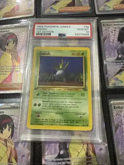 1999 Pokemon Jungle 1st Edition #58/64 Oddish PSA 10 Gem Mint - Image 1