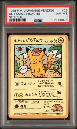 Japanese Pokemon TCG PSA 8 Ooyama's Pikachu Vending Series 3 Green - Image 1
