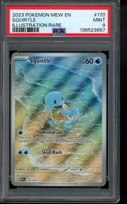 PSA 9 - 2023 Squirtle 170/165 Sv: Scarlet & Violet 151 Holo Pokemon - Image 1
