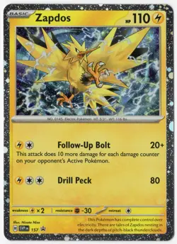 Zapdos SVP 157 Cosmos Holo (NM) - Scarlet & Violet Black Star Promo Pokemon TCG - Image 1
