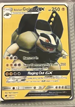Alolan Golem GX 162/181 - Sun & Moon - Non-Holo NM - Pokemon TCG Ultra Rare - Image 1