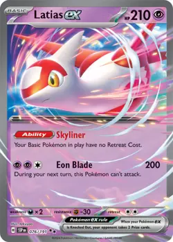 x1 Latias ex - 076/191 - Double Rare Pokemon SV08 Surging Sparks M/NM - Image 1