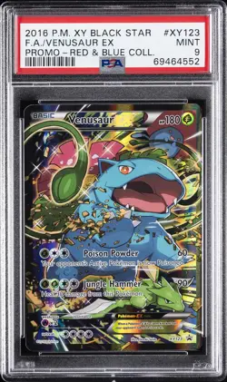 2016 POKEMON XY BLACK STAR PROMO RED & BLUE COLL FULL ART/VENUSAUR EX PSA 9 - Image 1