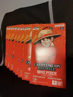 One Piece OP-13 Carrying on His Will Sleeved Booster Pack Lot of 8 English - Image 1