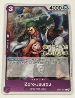 2024 One Piece Zoro-Juurou (5x) Judge Pack Vol. 3 English Gold Stamp Promo 067 - Image 3