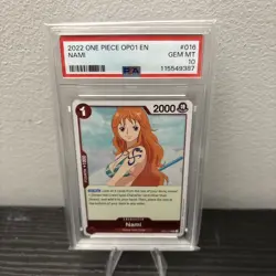 One Piece Romance Dawn Nami OP01-016 Foil Wave 1 PRE ERRATA PSA 10 Gem Mint - Image 1