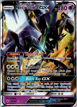 Necrozma GX - 63/147 - Pokemon Burning Shadows Sun & Moon Ultra Rare Card NM - Image 1