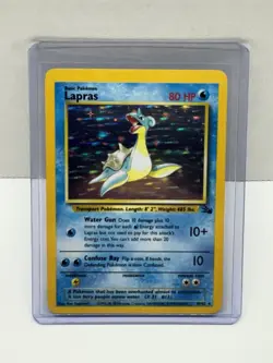 Pokemon TCG Lapras Fossil Holo Unlimited Rare Card 10/62 - Image 1