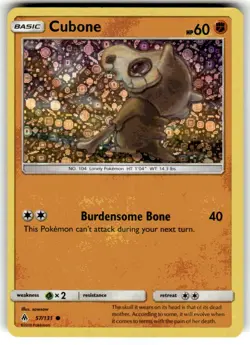 Pokemon TCG Cubone 57/131 Holo General Mills Promo Forbidden Light Common Card - Image 1