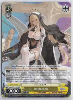 Weiss Schwarz Azur Lane Vol.2 AZL/S119-012 R Implacable Trading Card - Image 1