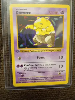 Pokemon TCG Drowzee 1st Edition Shadowless Base Set Card 49/102 - MP - Image 1