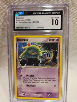 Drowzee Pokemon (2005) EX Delta Species- #67- CGC GEM MINT 10 - Image 1