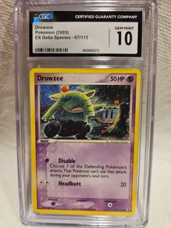 Drowzee Pokemon (2005) EX Delta Species- #67- CGC GEM MINT 10 - Image 4