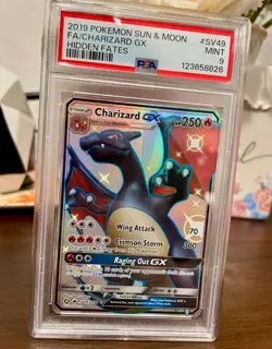 Pokemon TCG Charizard GX SV49/SV94 Hidden Fates Shiny Vault Holo PSA 9 - Image 1