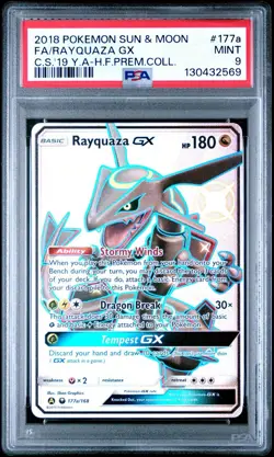 Rayquaza GX Shiny Promo Pokemon Hidden Fates 177a PSA 9 - Image 1
