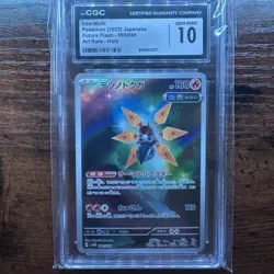 ✨✨ CGC 10 GEM MINT Japanese Pokemon 2023 Iron Moth 069/066 AR Future Flash Sv4M - Image 1