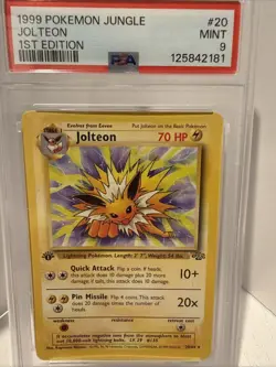 1999 Pokemon Jungle #20 Jolteon 1st edition PSA 9 MINT - Image 1