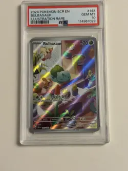 2024 POKEMON SCR EN-STELLAR CROWN ILLUSTRATION RARE #143 BULBASAUR PSA 10 - Image 1