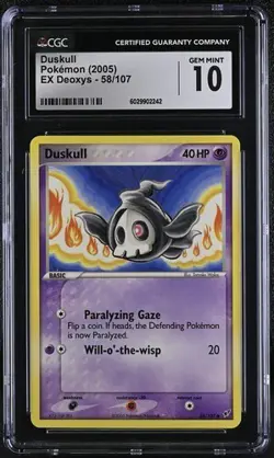 CGC 10 Duskull - 2005 Pokemon English EX Deoxys 58/107 - GEM MINT - Image 1