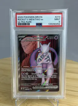 Team Rocket's Mewtwo ex 213/182 PSA 9 Destined Rivals UR 2025 Pokemon - Image 1