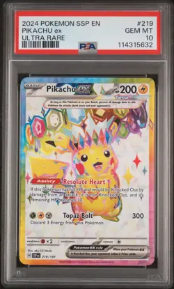 Pikachu Ex Pokemon Ssp En-Surging Sparks 219 PSA 10 - Image 1