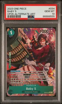 One Piece Awakening Of The New Era Baby 5 OP05-034 R Alt Art PSA 10 English - Image 1
