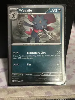 Tcg Pokemon TCG Phantasmal Flames Weavile Promo Card 21 Black ⭐ Promo NM - Image 1