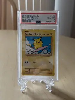 2016 XY Evolutions Surfing Pikachu 111/108 PSA 10 Pokemon Card GEM MINT - Image 1
