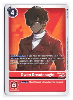 Digimon Card Game Owen Dreadnought BT18-087 U Release Special Booster 2.0 - Image 1