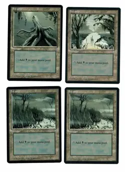 MTG 4x (LP-NM) Swamp Lands Ice Age Magic the Gathering Wizards of the Coast - Image 1