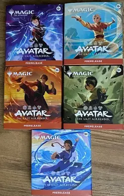 MTG Magic The Gathering Avatar The Last Airbender PRERELEASE Kits 5 box Art Set - Image 1