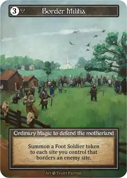 FOIL Sorcery Contested Realm - Border Militia (Foil) - Beta (B) - Image 1
