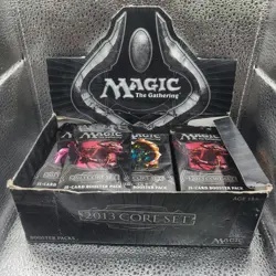 2013 CORE SET Booster Box Mtg 28 packs Magic Gathering opened box - Image 1