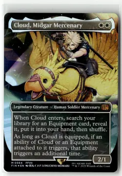 Cloud, Midgar Mercenary (Borderless) (Chocobo Track Foil) M FINAL FANTASY 564 NM - Image 1