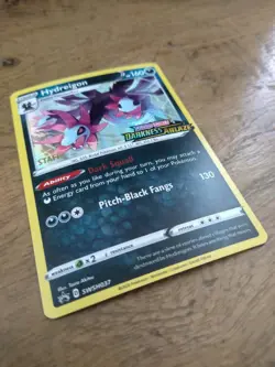 Hydreigon SWSH037 STAFF Prerelease Holo - Pokemon TCG Darkness Ablaze NM - Image 1
