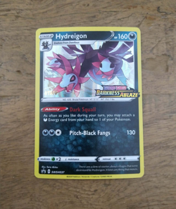 Hydreigon SWSH037 STAFF Prerelease Holo - Pokemon TCG Darkness Ablaze NM - Image 2