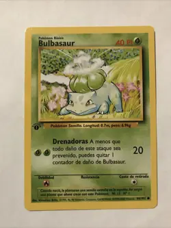 Bulbasaur 44/102 - Pokemon TCG - 1st Edition Base Set Spanish - Image 1
