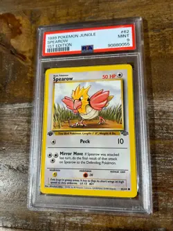 Pokemon 1999 Jungle SPEAROW 1ST Edition #62 PSA 9 Mint RARE - Image 1