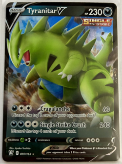 Pokemon TCG Tyranitar V Sword & Shield Battle Styles 097/163 Holo Ultra Rare NM - Image 1