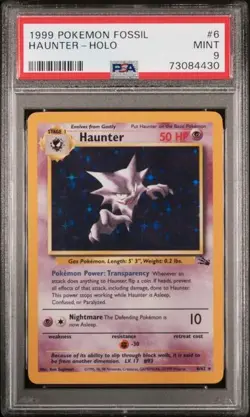 PSA 9 Haunter - Fossil Unlimited Holo Rare #6 - Pokemon WoTC - Image 1