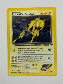 Rocket's Zapdos 15/132 - Gym Challenge Holo Rare Vintage Pokemon TCG - NM - Image 1