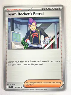 Team Rocket’s Petrel 176/182 Destined Rivals Pokemon TCG Pack Fresh Near Mint NM - Image 1