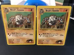 Pokemon TCG Brock's Graveler Gym Heroes 40/132 Regular Unlimited Uncommon LP - Image 1