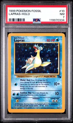 1999 Pokemon Fossil Lapras Holo PSA 7 #10/62 - Image 1