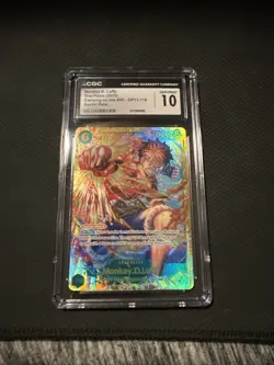 2025 ONE PIECE CCG MONKEY D. LUFFY SECRET RARE OP13-118 CGC 10 PT - Image 1