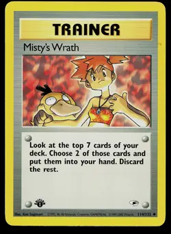 Pokemon Card - Misty's Wrath Gym Heroes 114/132 Uncommon 1st Edition - Image 1